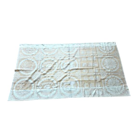 2 Elegant Beige Cottage Core Twee Lace Curtain Panels Romantic Coquette Country - Picture 5 of 8
